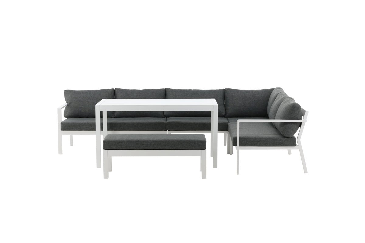 Garden Lounge Set Jule – 4-piece Set with Gray Cushions