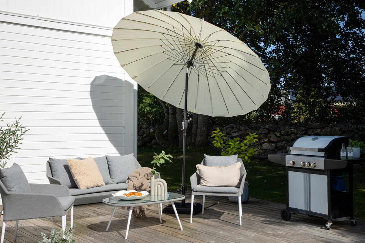 Garden Parasol Palma – Ø270 cm available in White, Black, Gray, and Blue