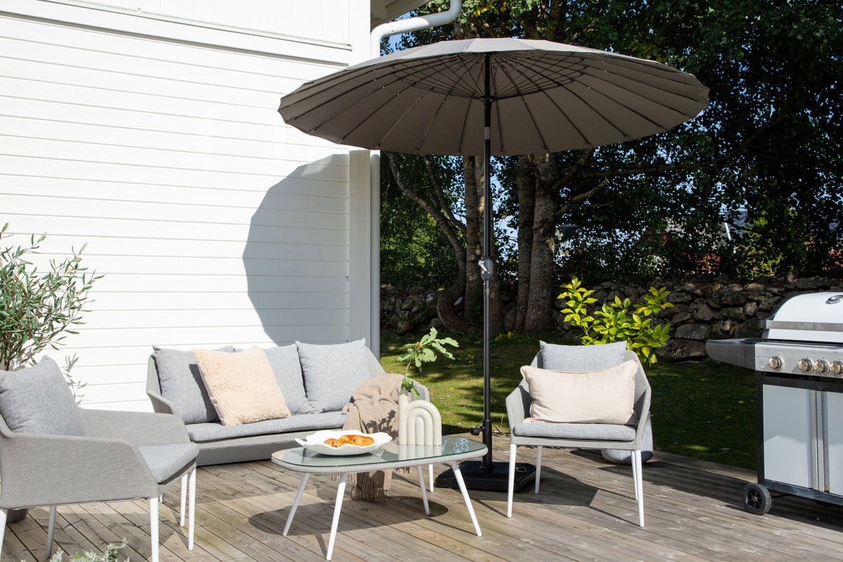 Garden Parasol Palma – Ø270 cm available in White, Black, Gray, and Blue
