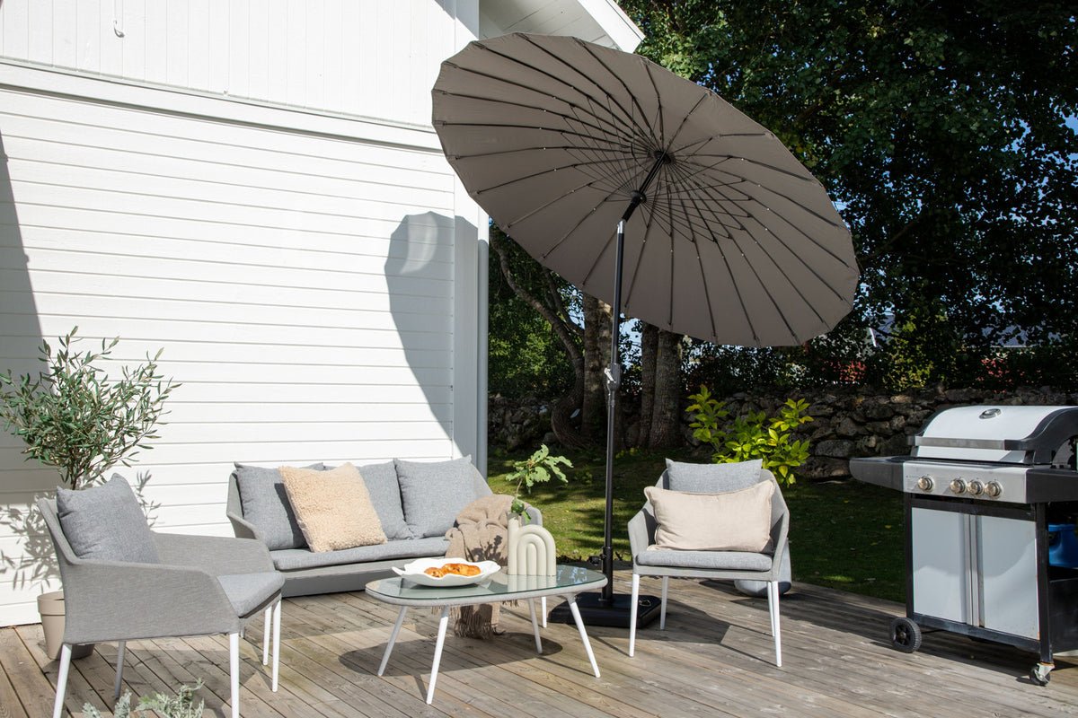 Garden Parasol Palma – Ø270 cm available in White, Black, Gray, and Blue