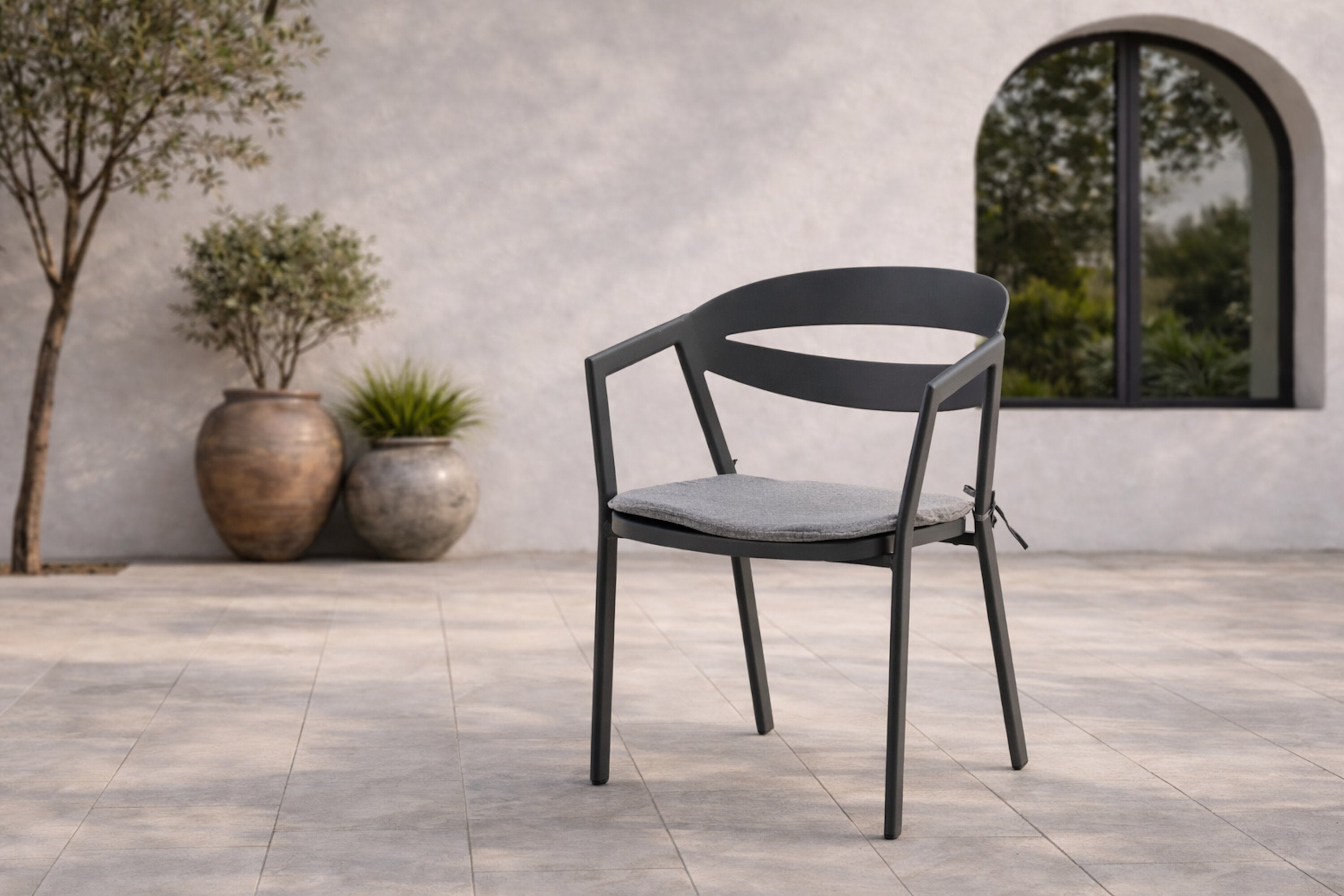 Garden chair Sylt - made of aluminum in Black