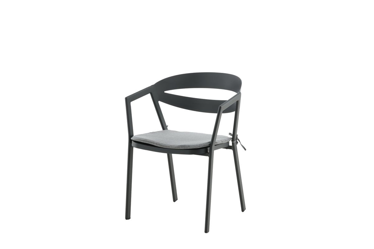 Garden chair Sylt - made of aluminum in Black