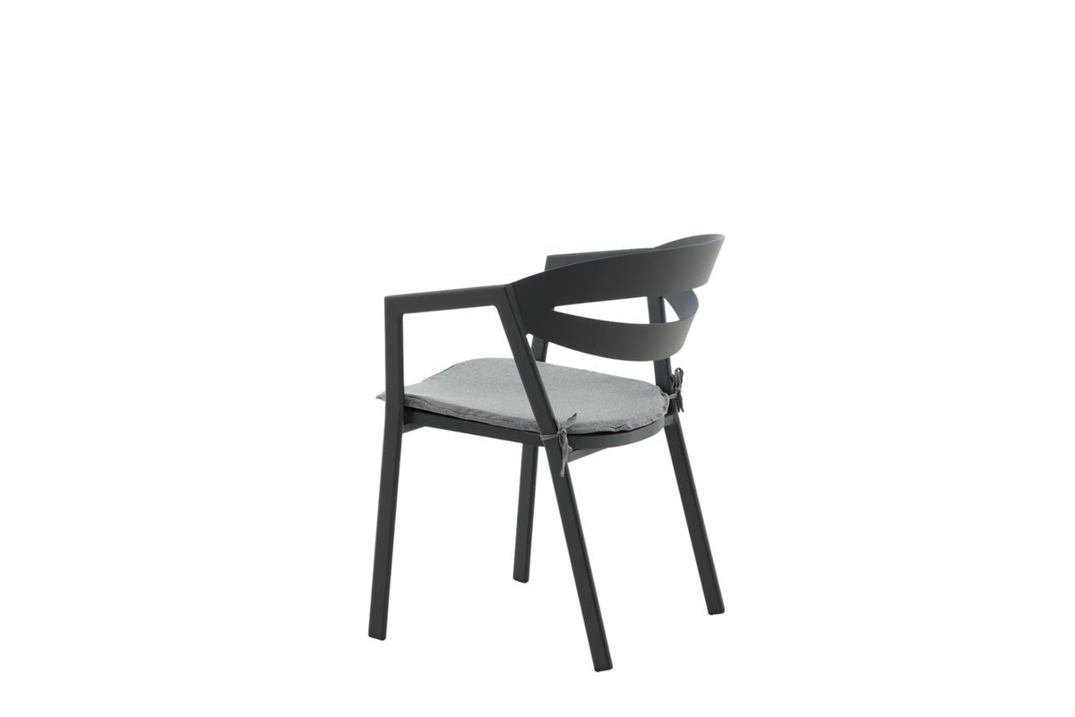 Garden chair Sylt - made of aluminum in Black
