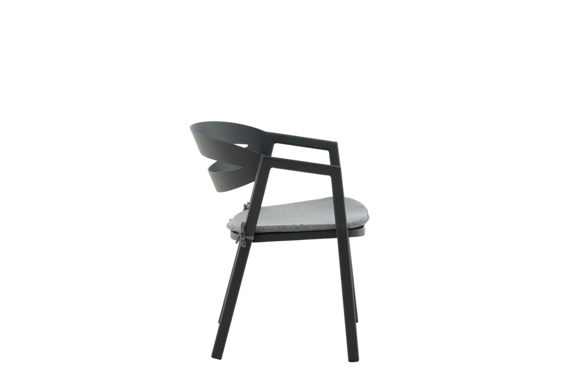 Garden chair Sylt - made of aluminum in Black