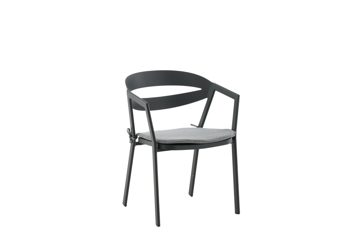 Garden chair Sylt - made of aluminum in Black