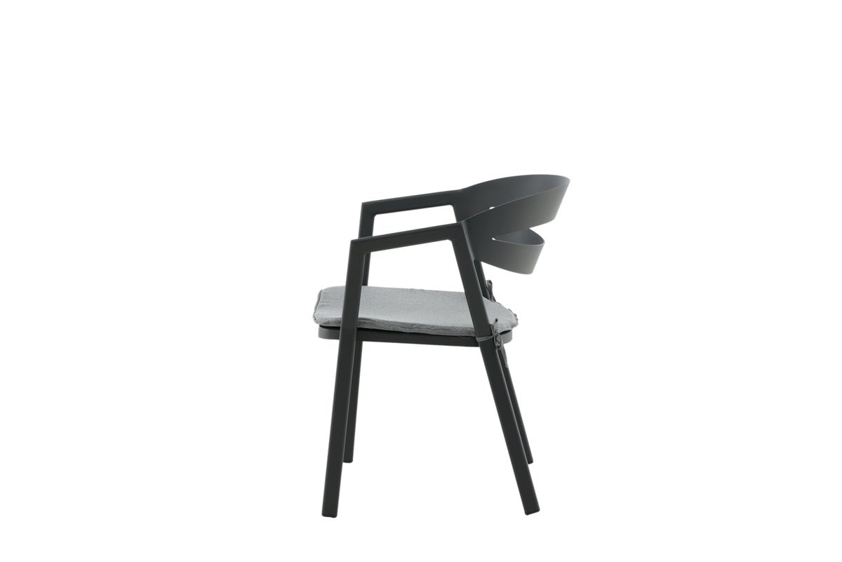 Garden chair Sylt - made of aluminum in Black