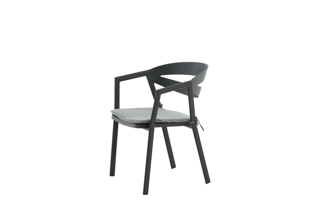 Garden chair Sylt - made of aluminum in Black