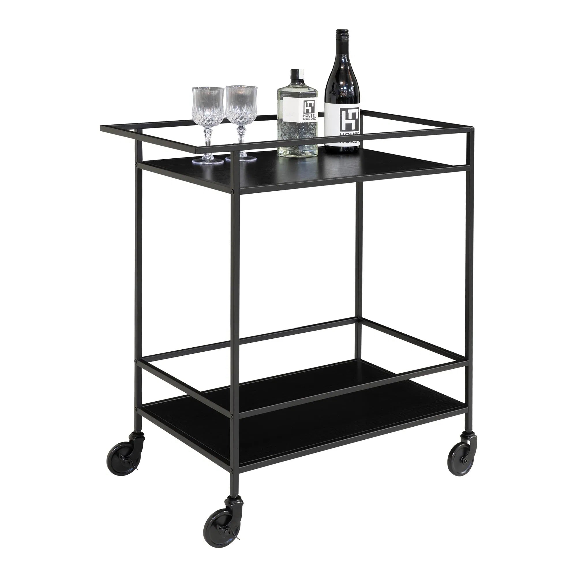 Quarto Serving Cart with Metal Frame