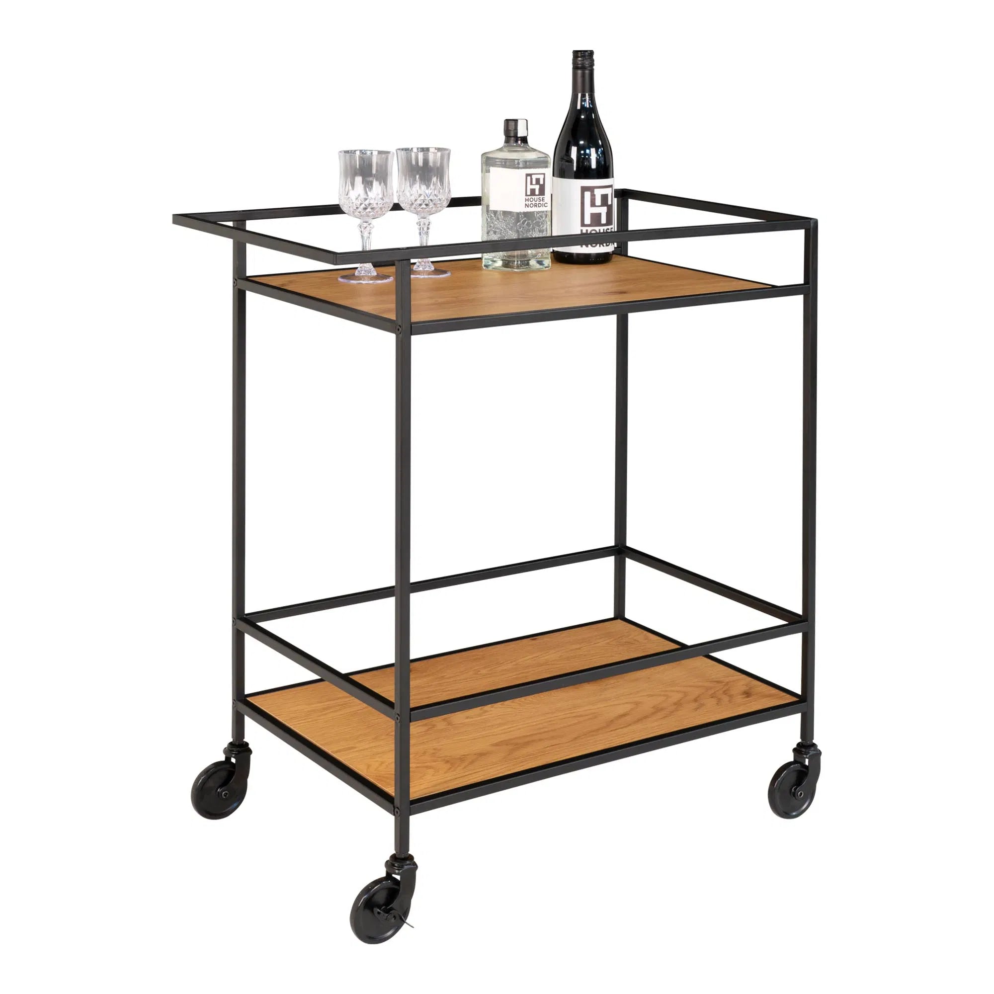 Quarto Serving Cart with Metal Frame