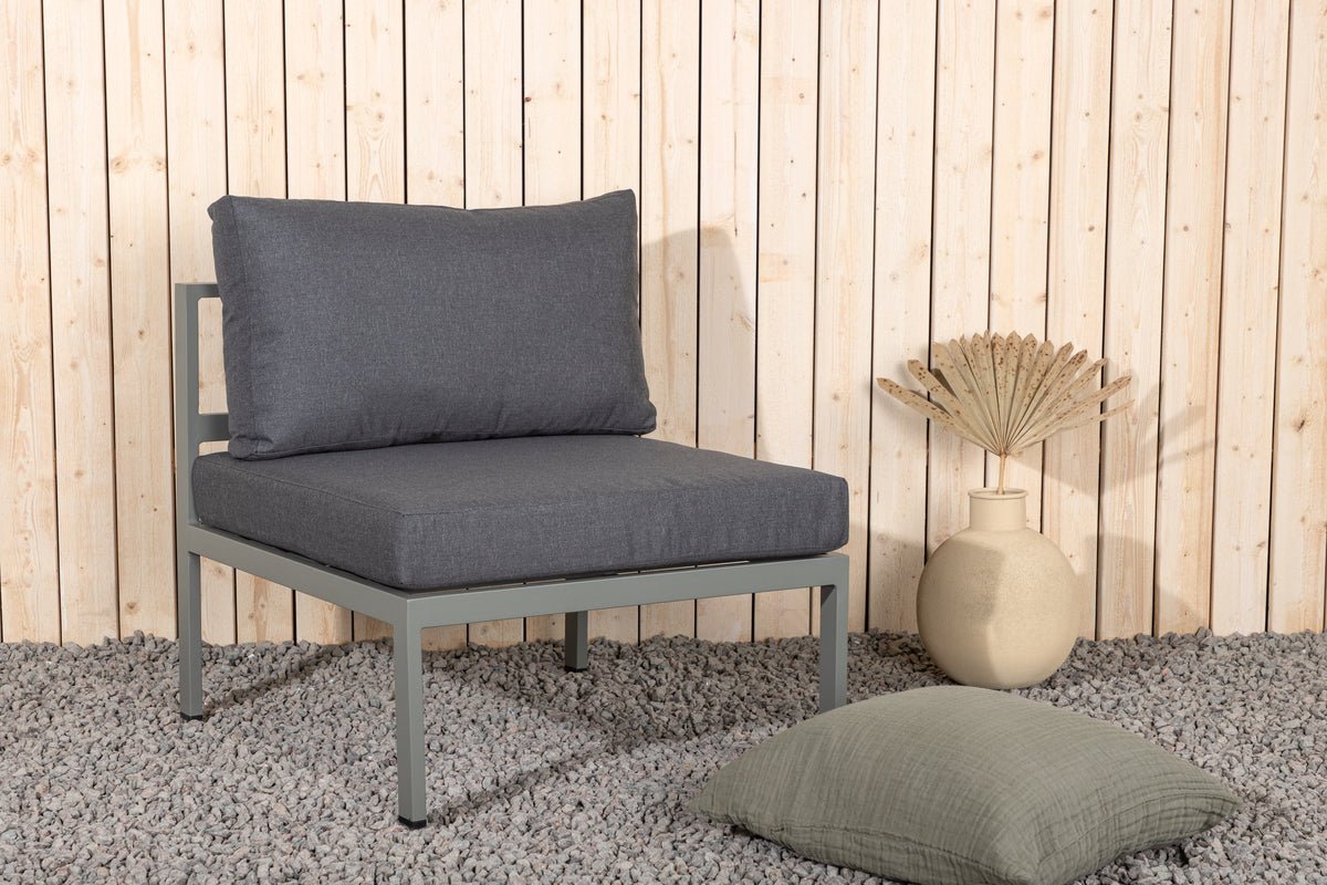 Garden Lounge Armchair Borelio - Outdoor Armchair made of Aluminum & Fabric