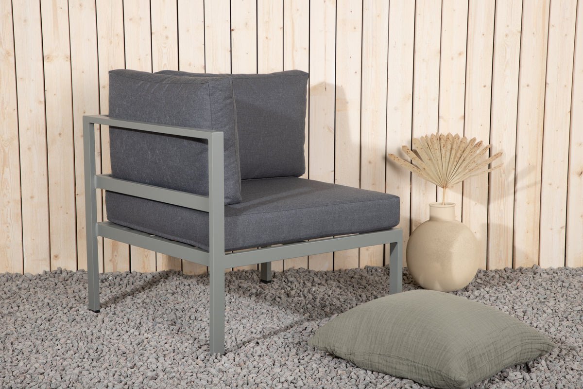 Garden Bench Corner Module Borelio - Made of Aluminum in the Colors Khaki and Beige