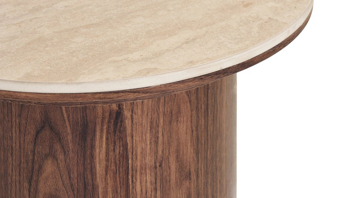 Side table Lykke - in travertine look