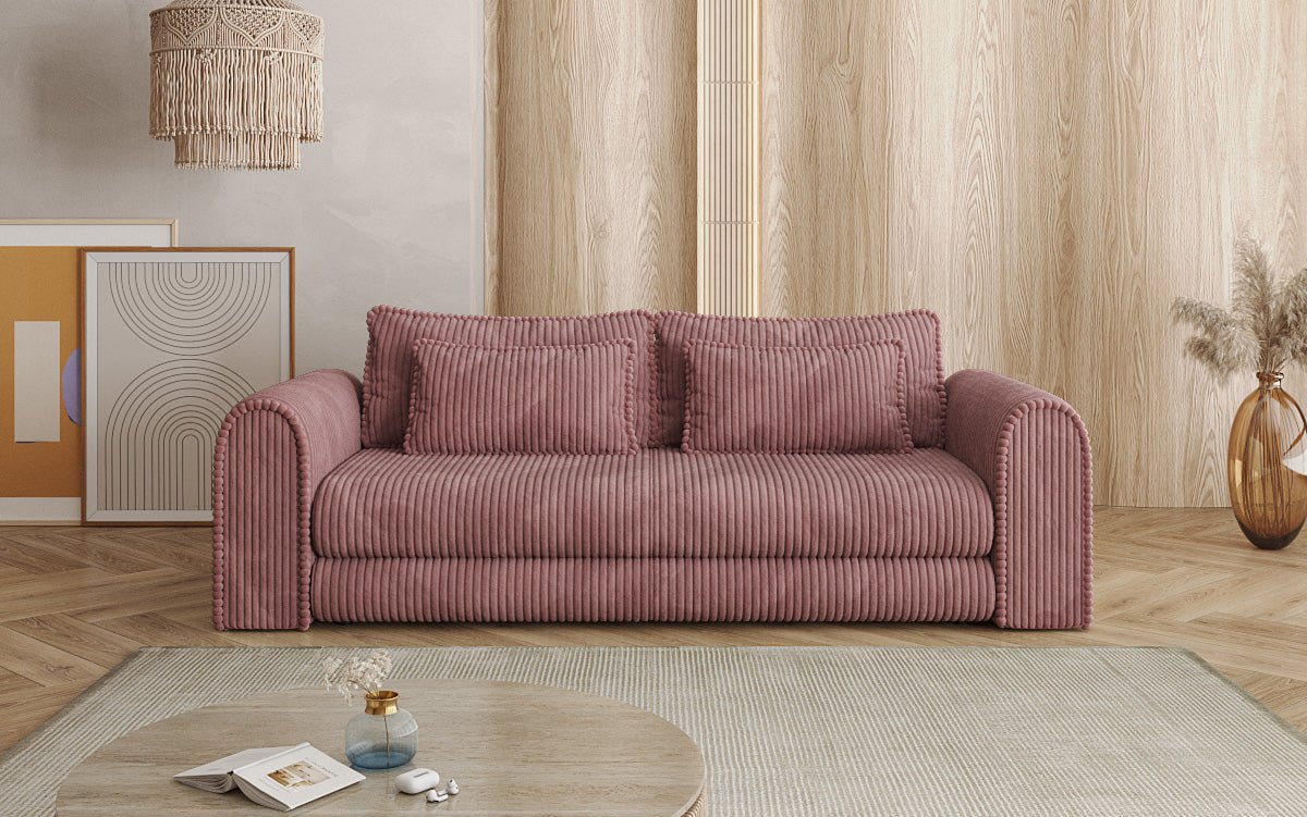 Designer Sofa Lil Buddy 3-seater with sleeping function and storage in wide corduroy