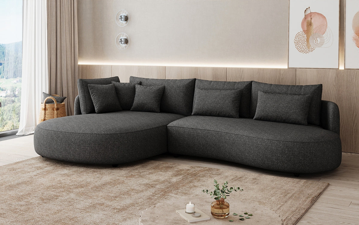 Designer corner sofa Ando Mini in textured fabric