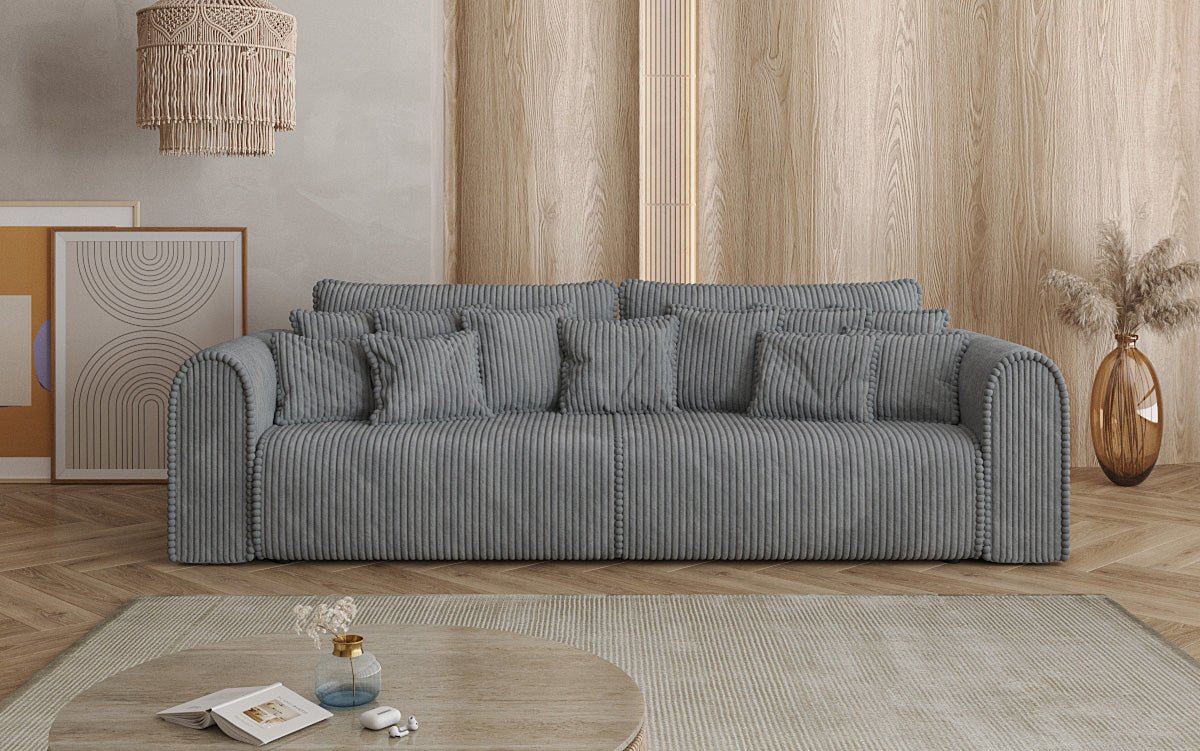 Designer Sofa Big Buddy 3-Seater with Sleeping Function and Storage in Wide Corduroy