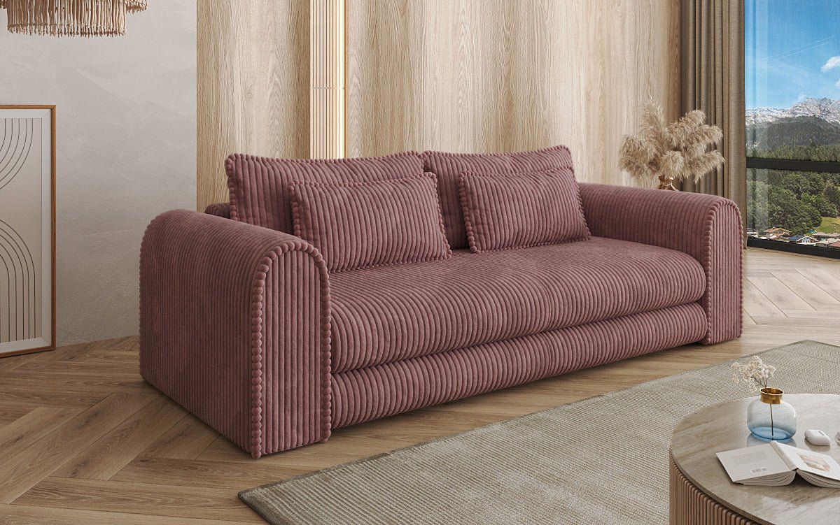 Designer Sofa Lil Buddy 3-seater with sleeping function and storage in wide corduroy