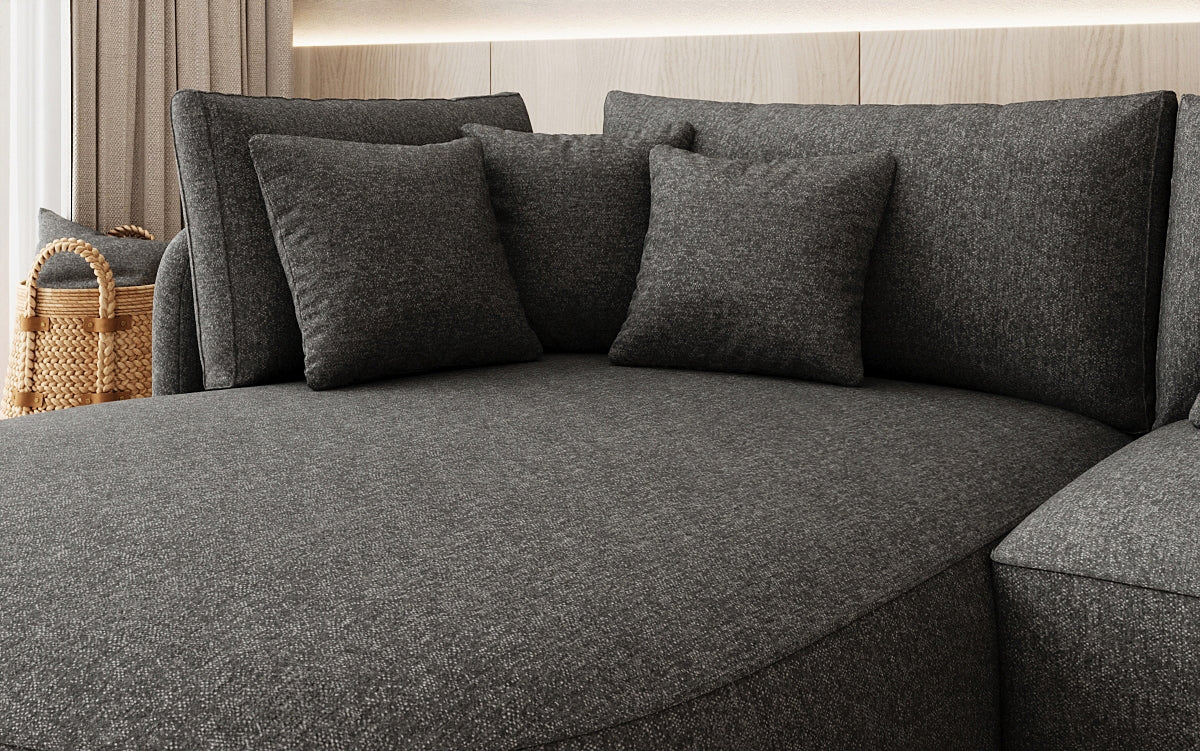 Designer corner sofa Ando Mini in textured fabric