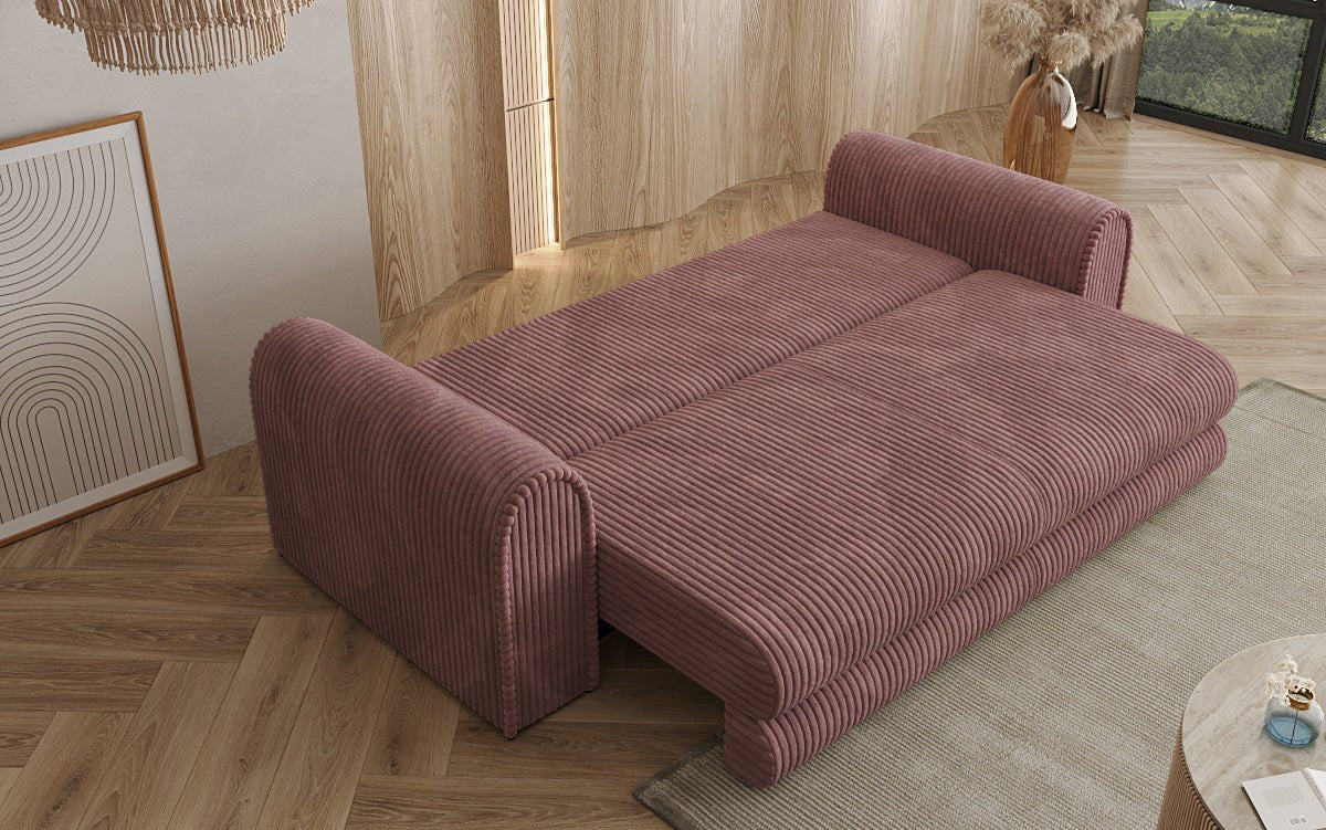 Designer Sofa Lil Buddy 3-seater with sleeping function and storage in wide corduroy