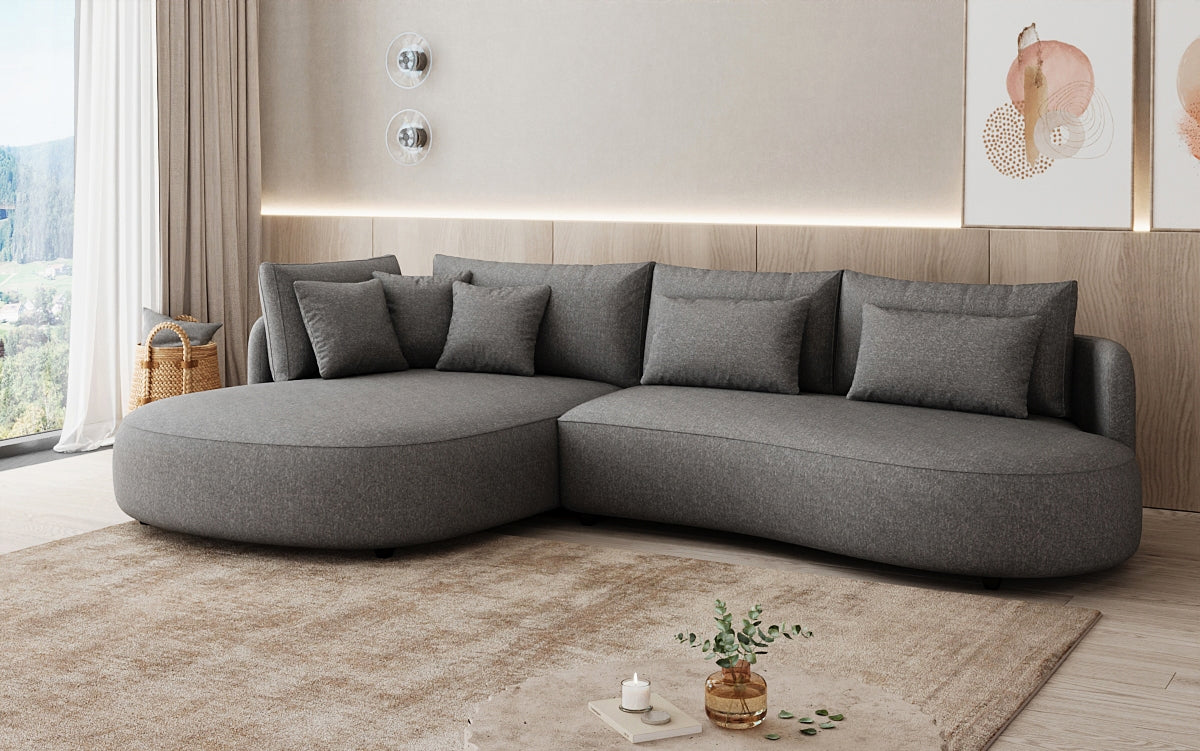 Designer corner sofa Ando Mini in textured fabric