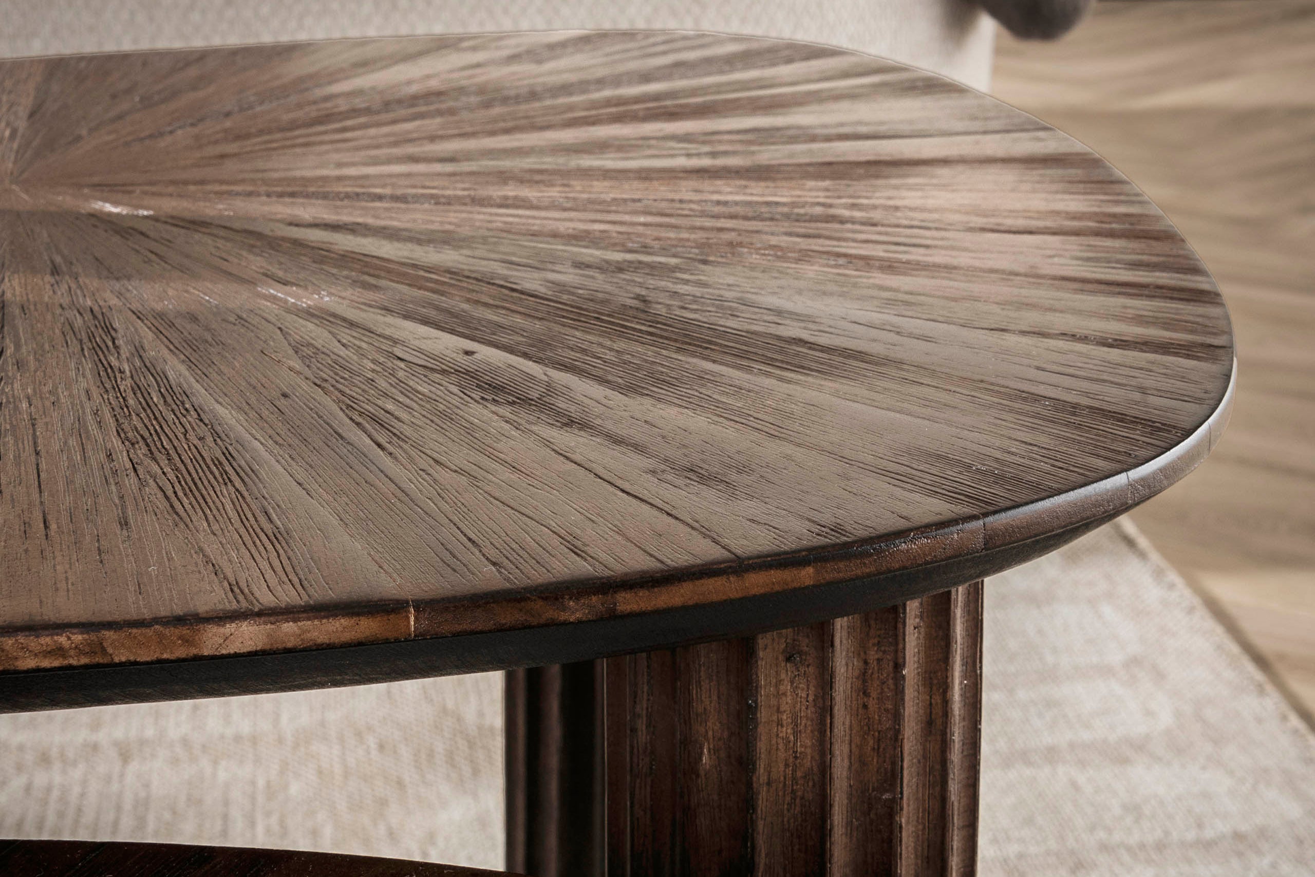 Coffee Table Kivara - Set of 2 made of high-quality teak wood in square design