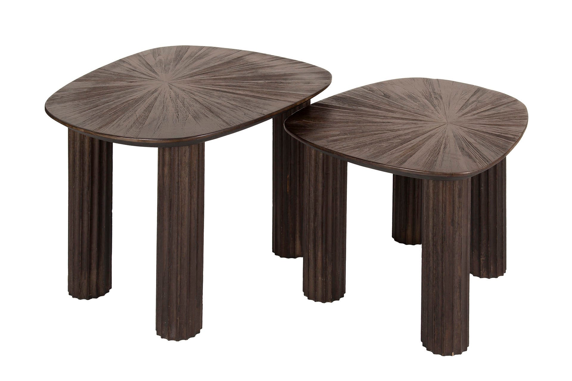 Coffee Table Kivara - Set of 2 made of high-quality teak wood in square design