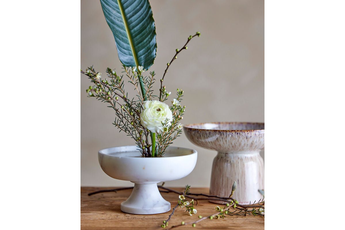 Bowl Erin - White Marble with Elegant Stand