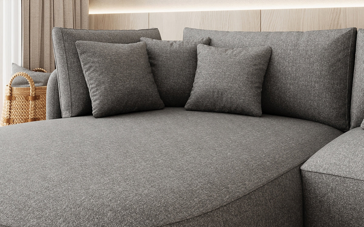 Designer corner sofa Ando Mini in textured fabric
