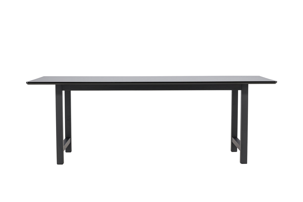 Dining table Marlow - with natural wood look and steel legs in Black