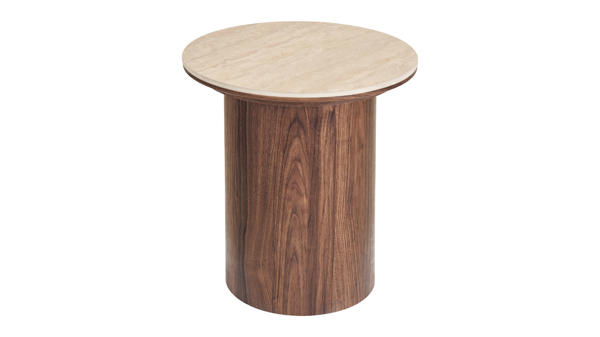 Side table Lykke - in travertine look