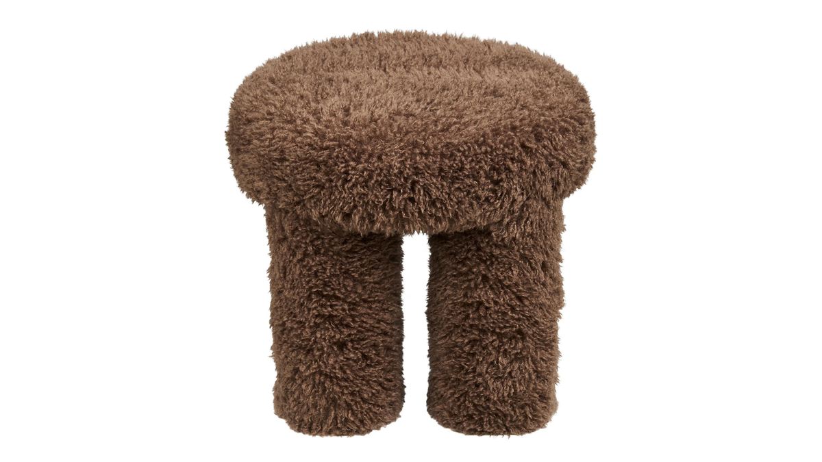 Gibson side stool - with brown teddy polyester