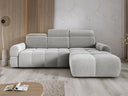 Designer corner sofa Arosa with electric sleeping function in bouclé