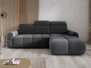 Designer corner sofa Arosa with electric sleeping function in bouclé