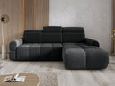 Designer corner sofa Arosa with electric sleeping function in bouclé