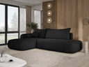 Designer corner sofa Babu bouclé with sofa bed and fold-out function