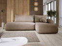 Designer corner sofa Babu bouclé with sofa bed and fold-out function