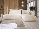 Designer corner sofa Babu bouclé with sofa bed and fold-out function