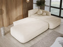 Designer corner sofa Babu bouclé with sofa bed and fold-out function