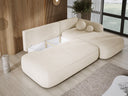 Designer corner sofa Babu bouclé with sofa bed and fold-out function