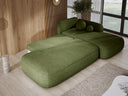 Designer corner sofa Babu bouclé with sofa bed and fold-out function