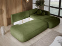 Designer corner sofa Babu bouclé with sofa bed and fold-out function