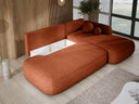 Designer corner sofa Babu bouclé with sofa bed and fold-out function