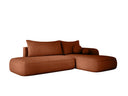 Designer corner sofa Babu bouclé with sofa bed and fold-out function