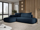 Designer corner sofa Babu bouclé with sofa bed and fold-out function