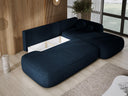 Designer corner sofa Babu bouclé with sofa bed and fold-out function