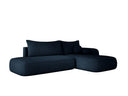 Designer corner sofa Babu bouclé with sofa bed and fold-out function