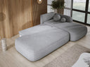 Designer corner sofa Babu bouclé with sofa bed and fold-out function