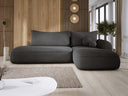 Designer corner sofa Babu bouclé with sofa bed and fold-out function