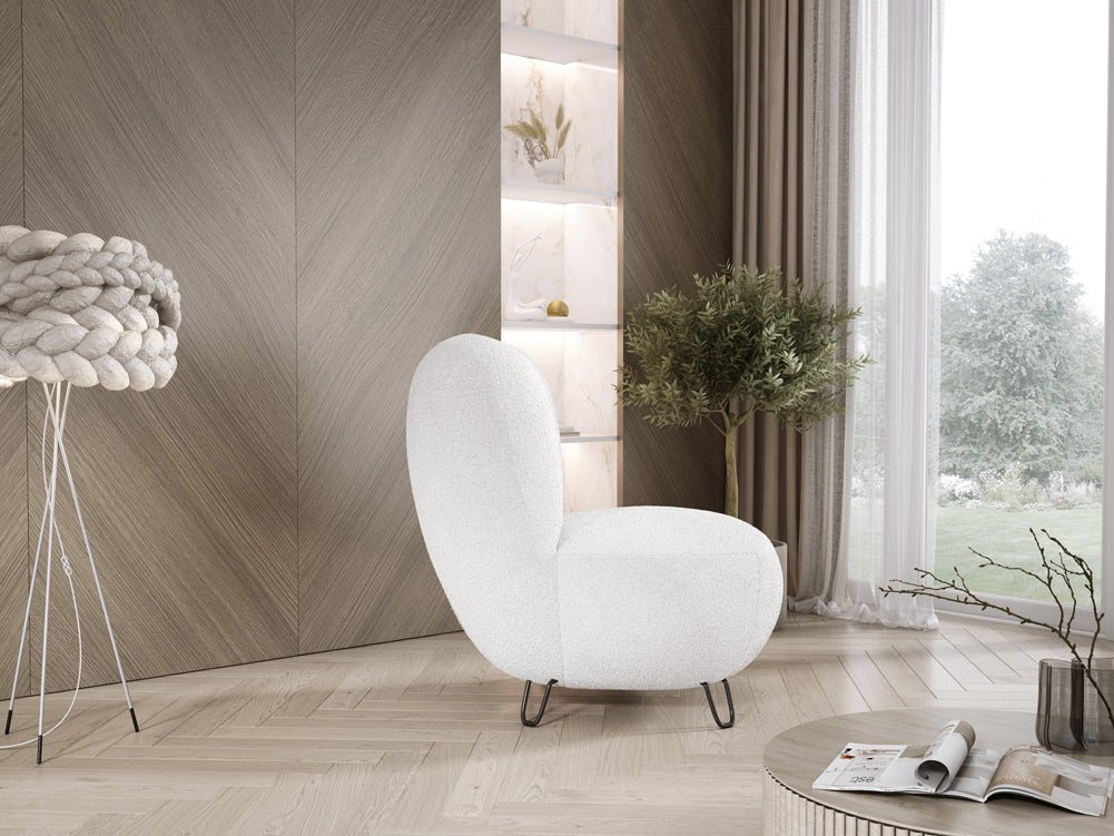 Designer armchair Tokyo in bouclé