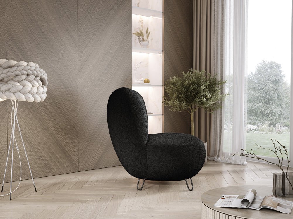 Designer armchair Tokyo in bouclé