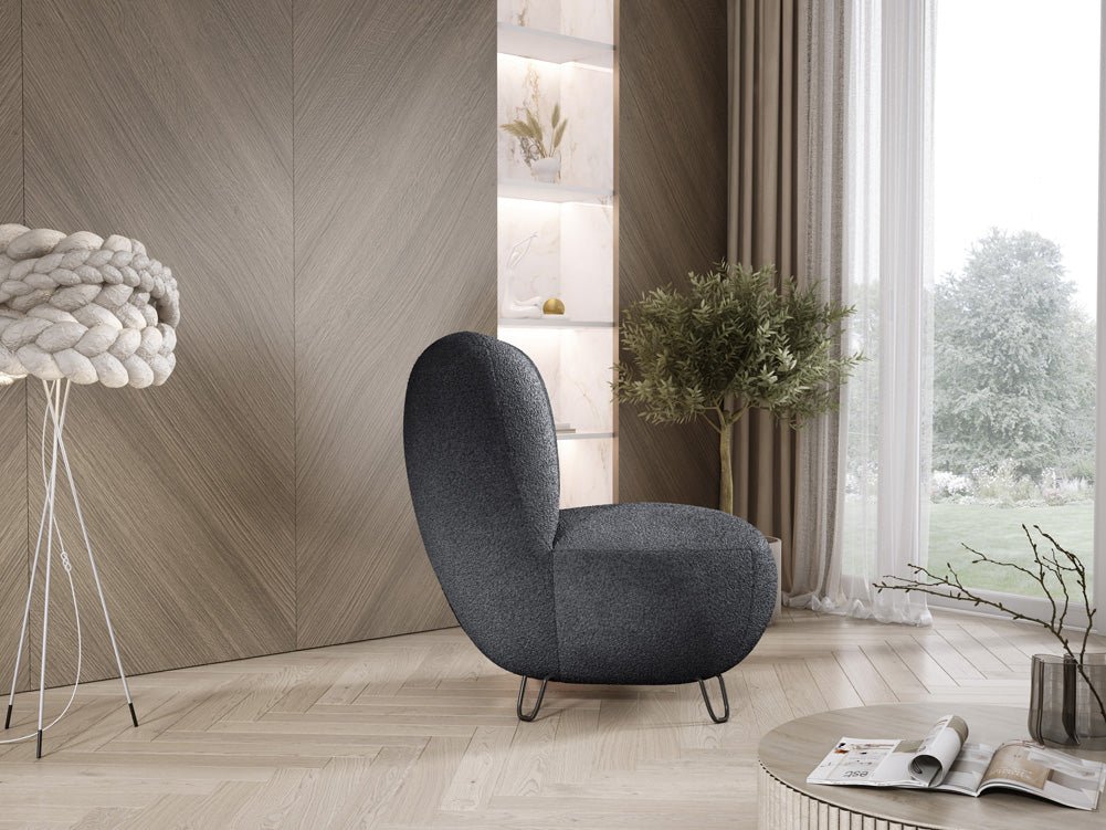 Designer armchair Tokyo in bouclé